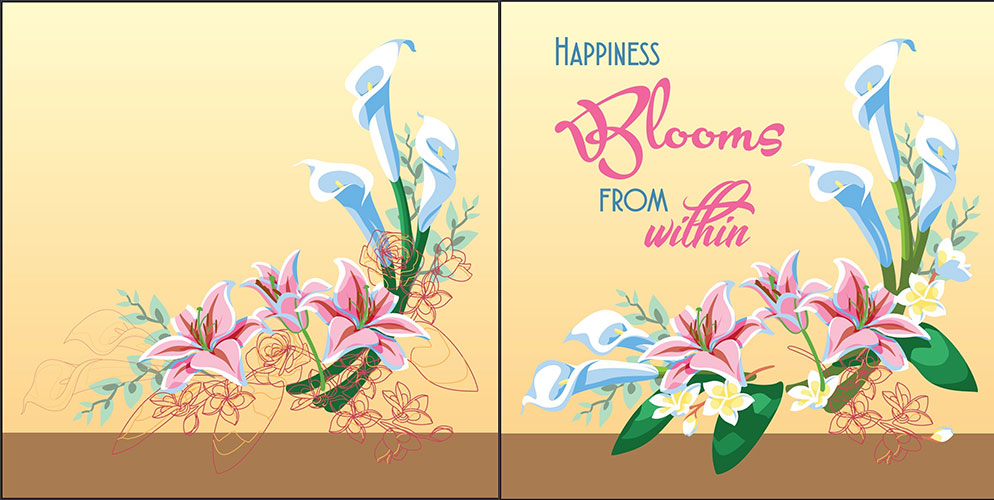 Happiness Blooms Unfinished Template