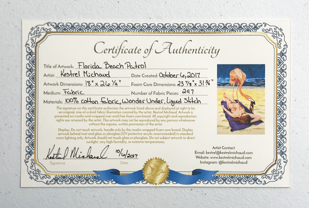 Certificate of Authenticity with Explanation (Regular Item