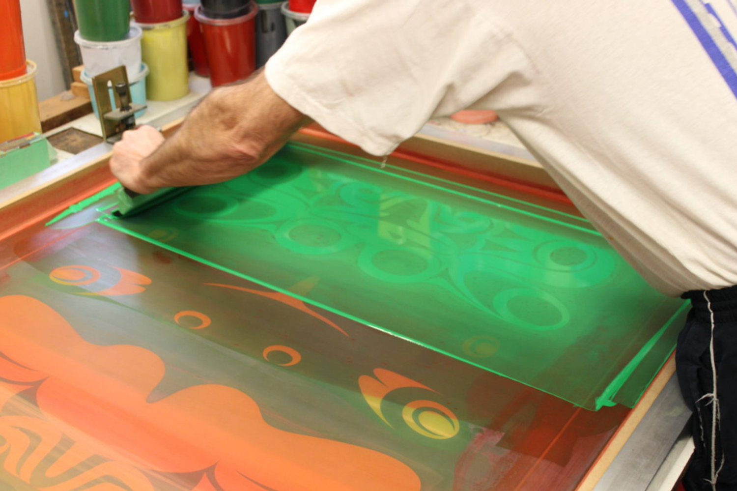 Artist Making a Serigraph Print