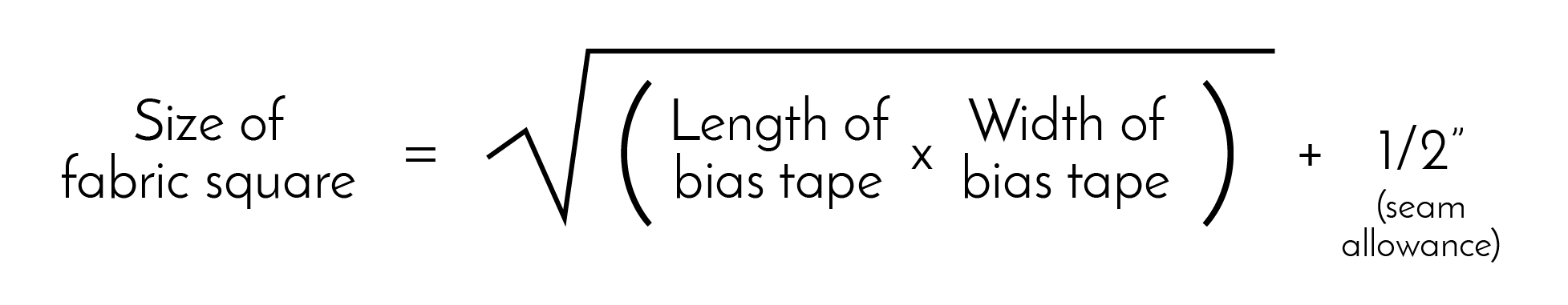 Standard continuous bias tape formula