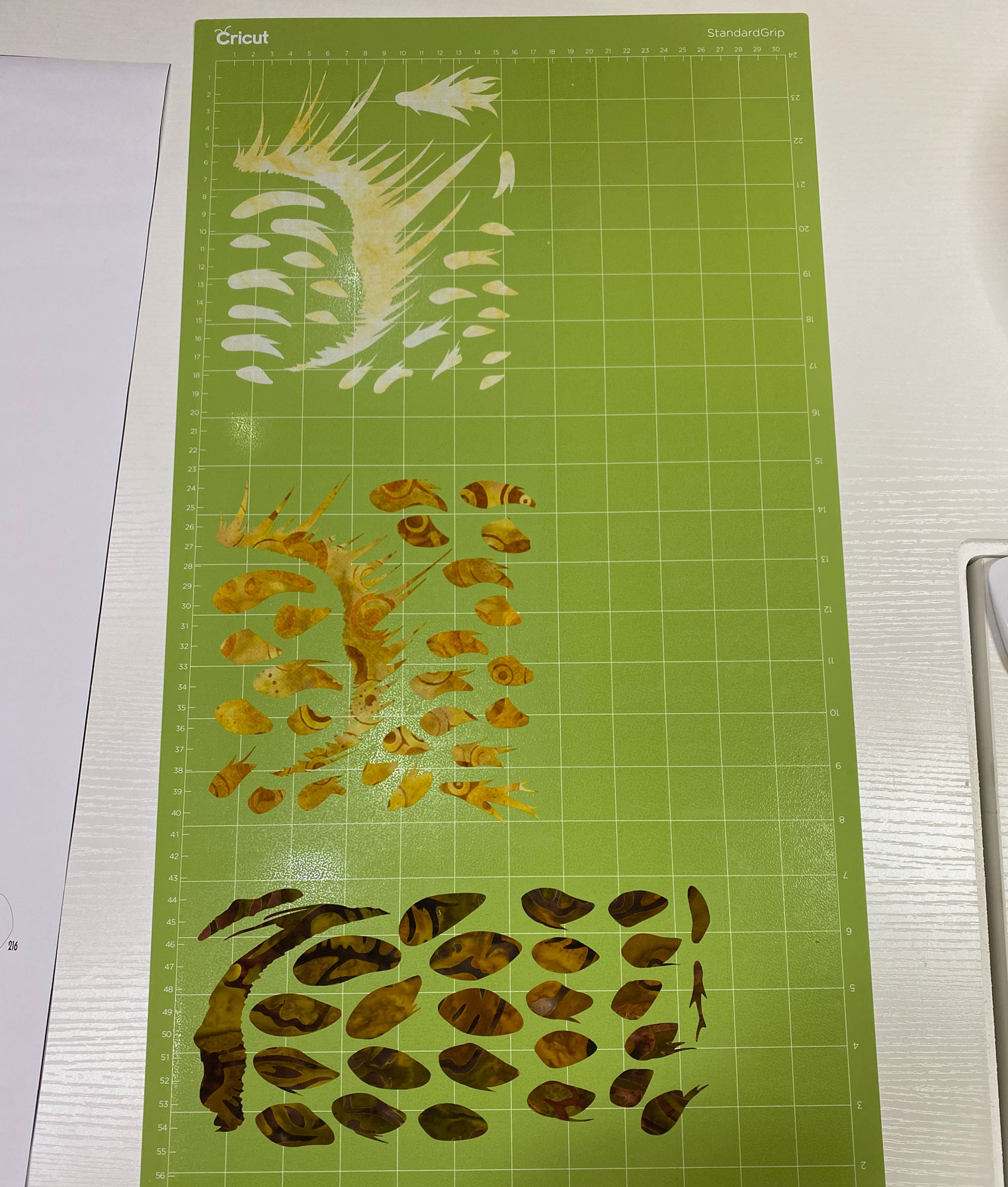 Cricut cut pieces of fabric