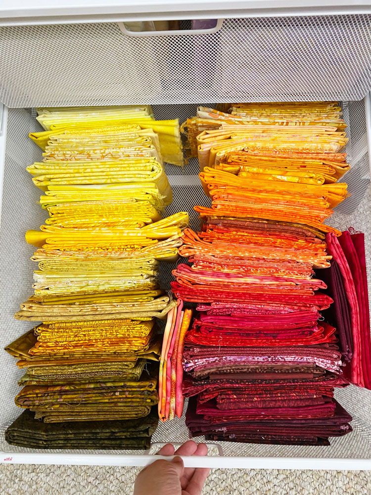 Drawer full of fabric