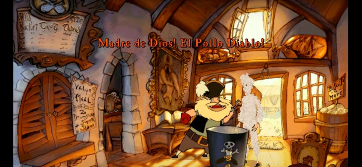 Guybrush as El Pollo Diablo