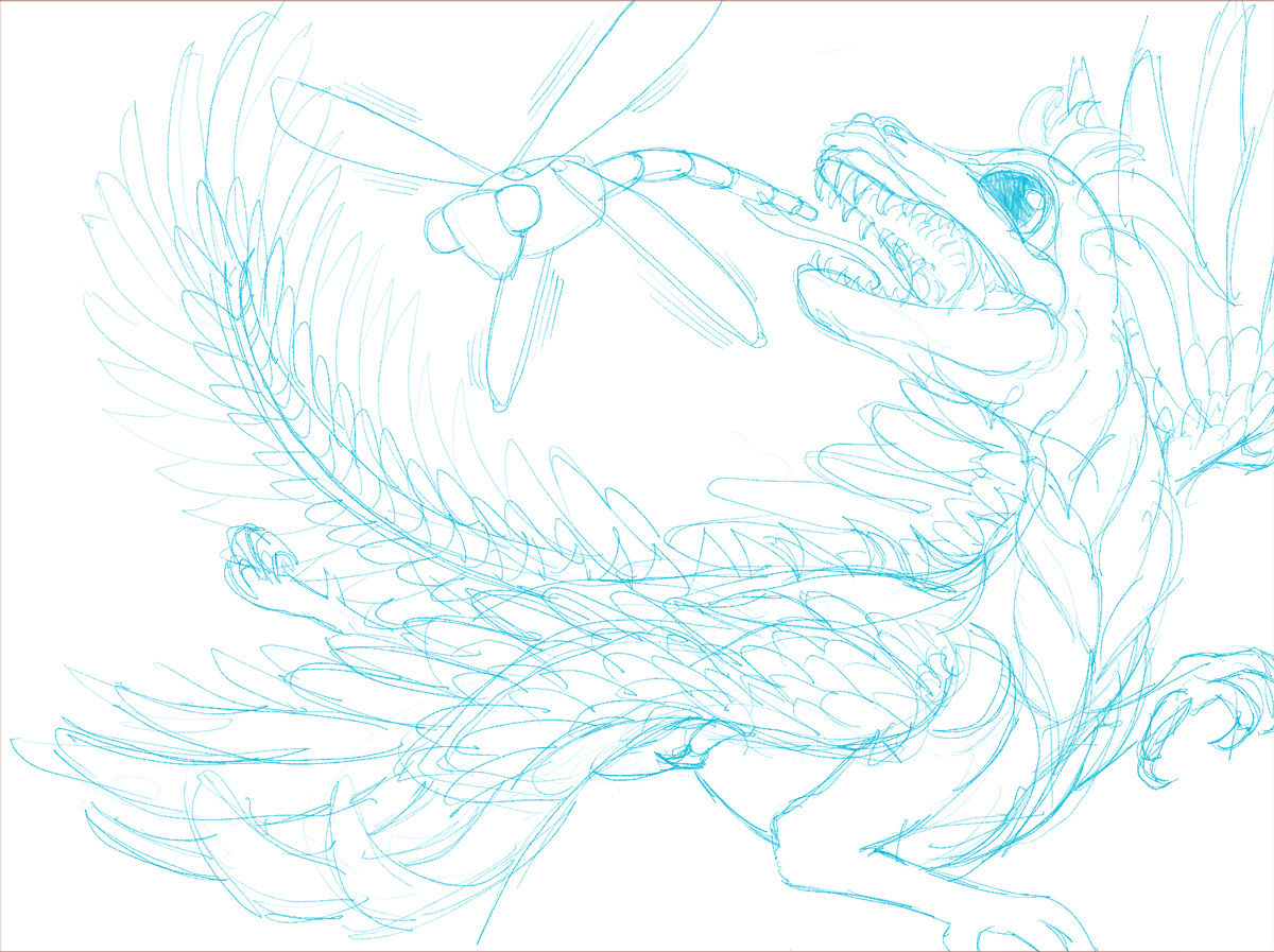 Dragon Chasing a Dragonfly