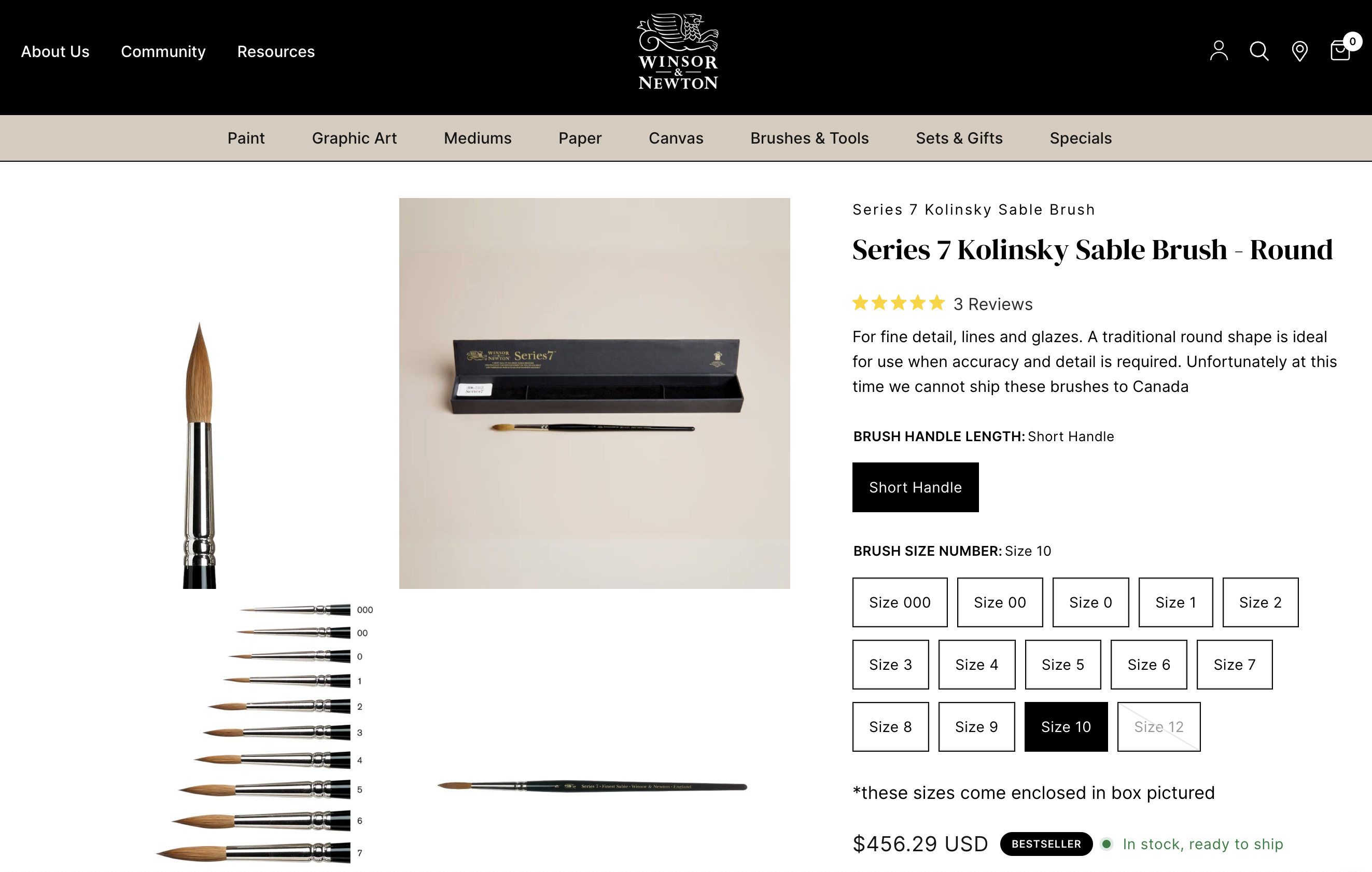 Kolinsky Sable Brushes For Sale From Winsor & Newton Kolinsky Sable Brushes For Sale From Winsor & Newton